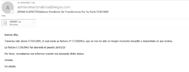 Phishing - Transferencia pendiente