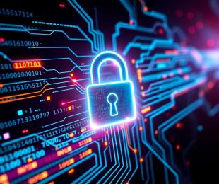 Imagen de candado cifrando comunicaciones y cables virtuales