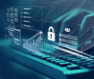 teclado con detalles holográficos