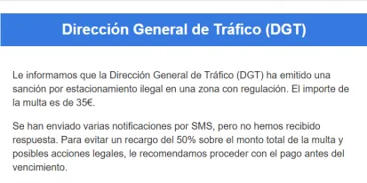 Phishing - Multa suplantando a la DGT