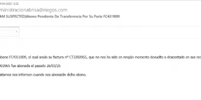 Phishing - Transferencia pendiente